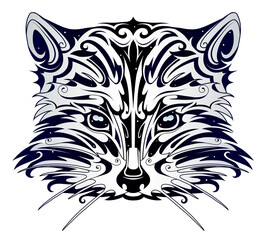 Decorative racoon head tattoo