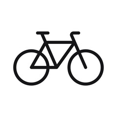 Fototapeta premium Bicycle vector icon. Bike sport symbol. Biking cycle sing. Traffic and transportation logo. Black silhouette isolated on white background.