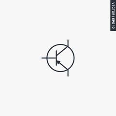 Transistor, linear style sign for mobile concept and web design