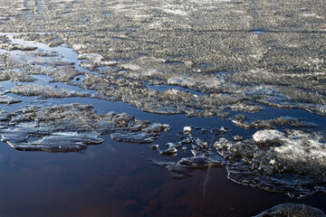melting ice on lake, Finland
