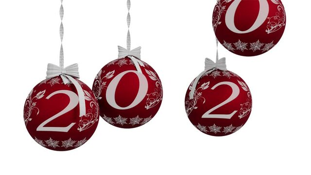 Filmato. Illustrazione 3D. Anno nuovo 2021. Capodanno 2021 decorazione natalizia che annuncia il nuovo anno..