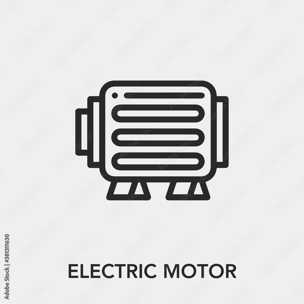 Poster electric motor icon vector. linear style sign for mobile concept and web design. electric machine sy