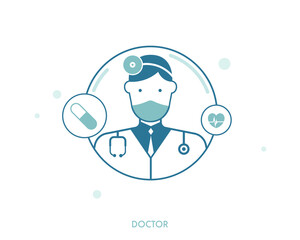 Doctor icon design ready for report