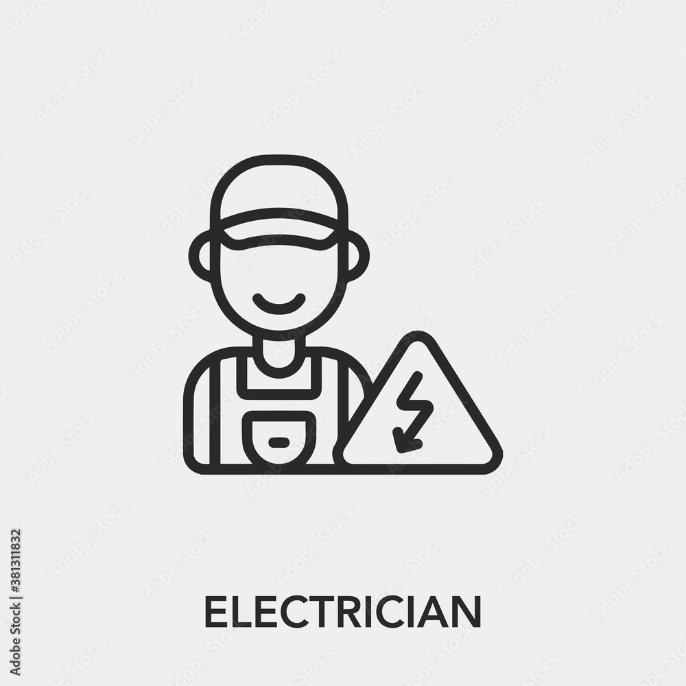 Poster electrician icon vector. linear style sign for mobile concept and web design. electrician symbol ill