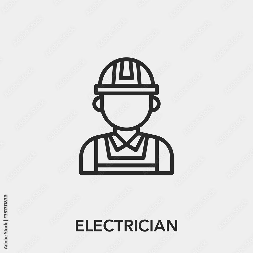 Poster electrician icon vector. linear style sign for mobile concept and web design. electrician symbol ill