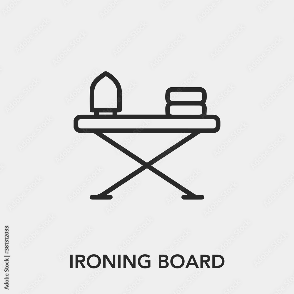 Poster ironing board icon vector. linear style sign for mobile concept and web design. iron board symbol il