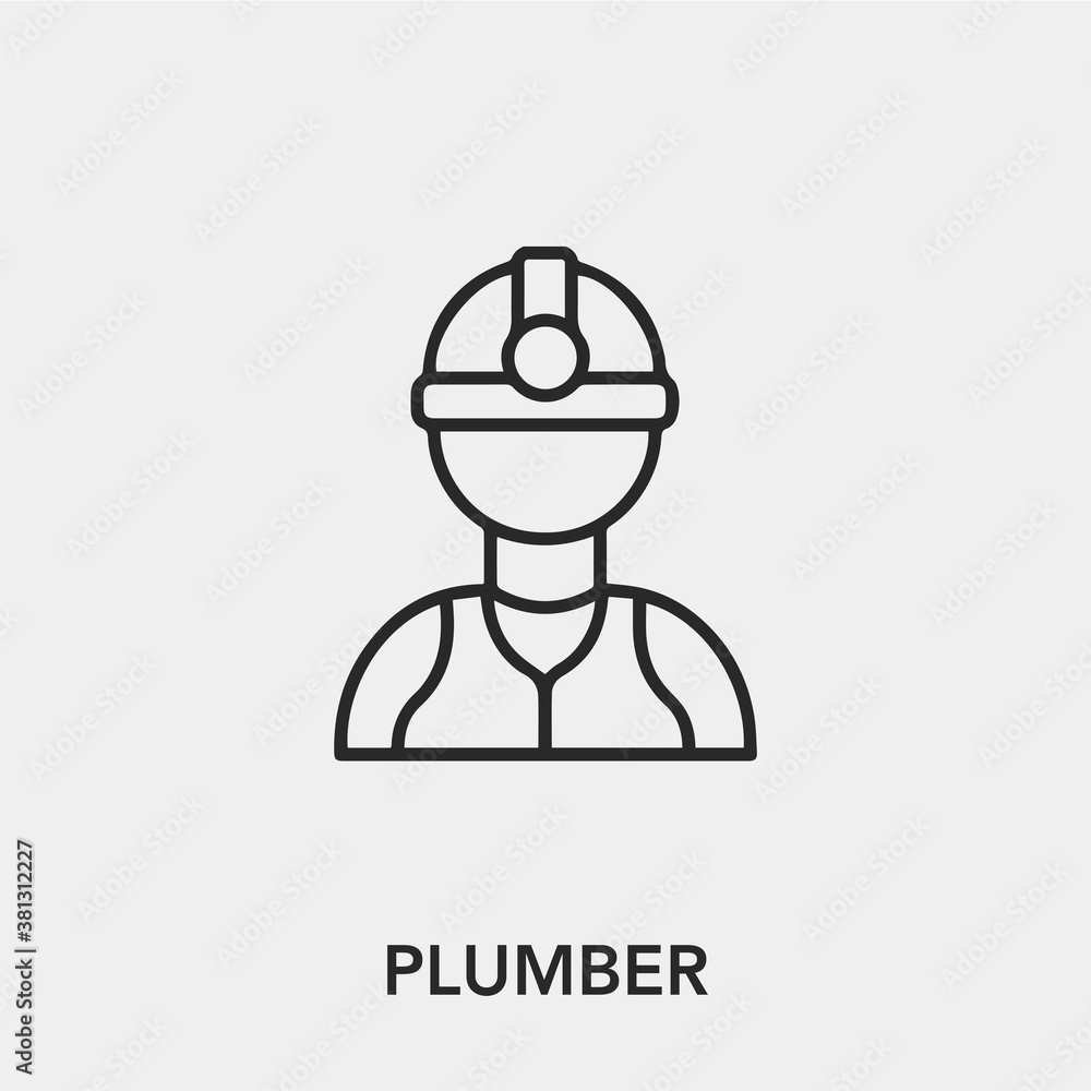 Poster plumber icon vector. linear style sign for mobile concept and web design. plumber symbol illustratio