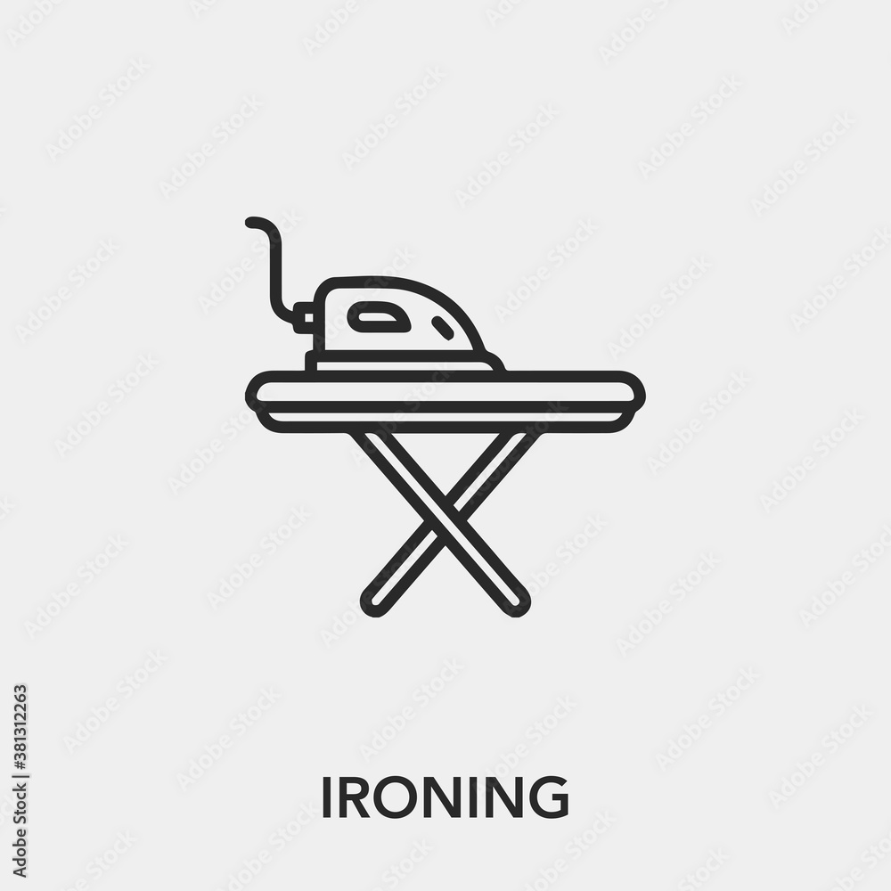 Poster ironing icon vector. linear style sign for mobile concept and web design. ironing symbol illustratio