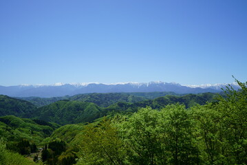 Fototapeta na wymiar View the Northern Alps of Japan