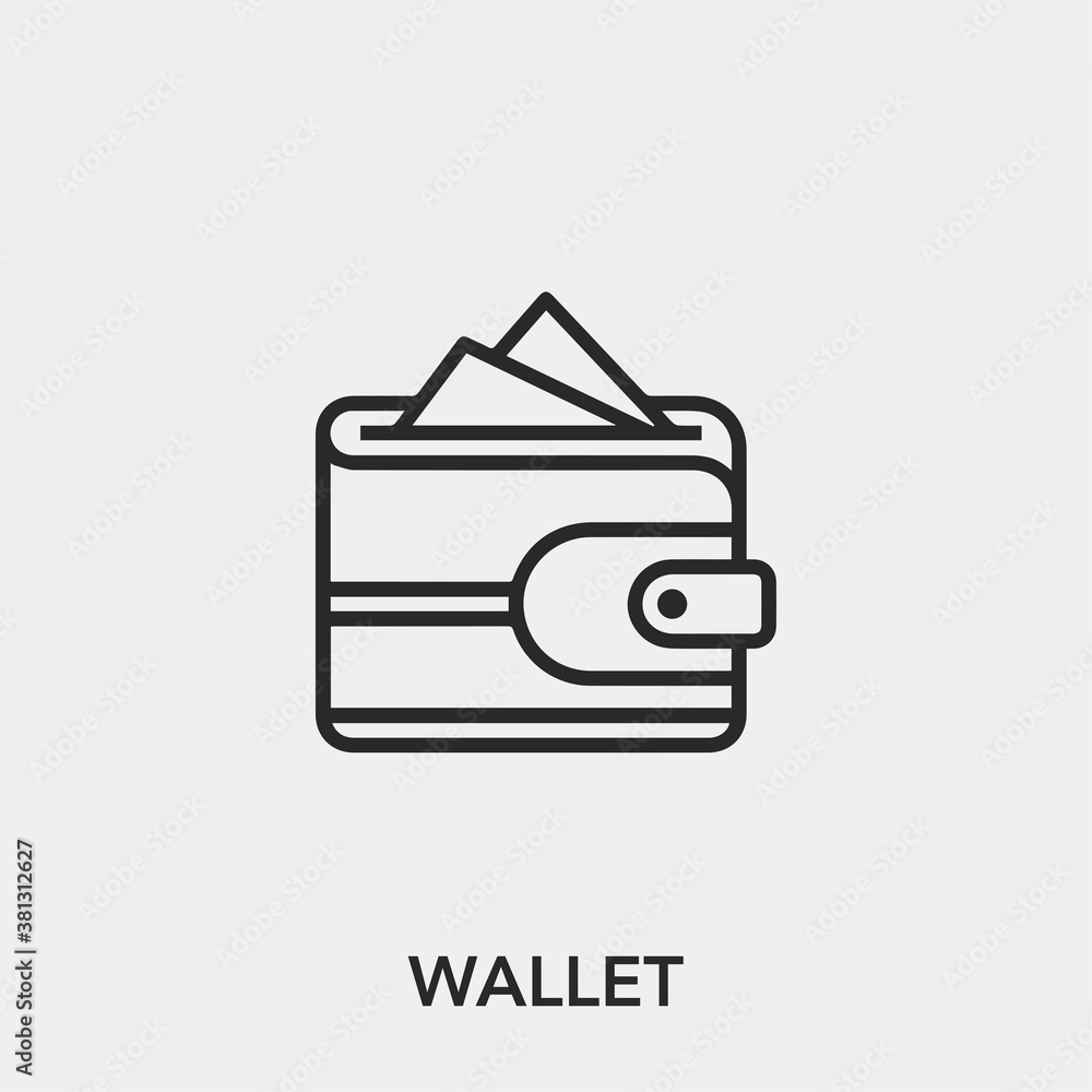 Poster wallet icon vector. linear style sign for mobile concept and web design. wallet symbol illustration.