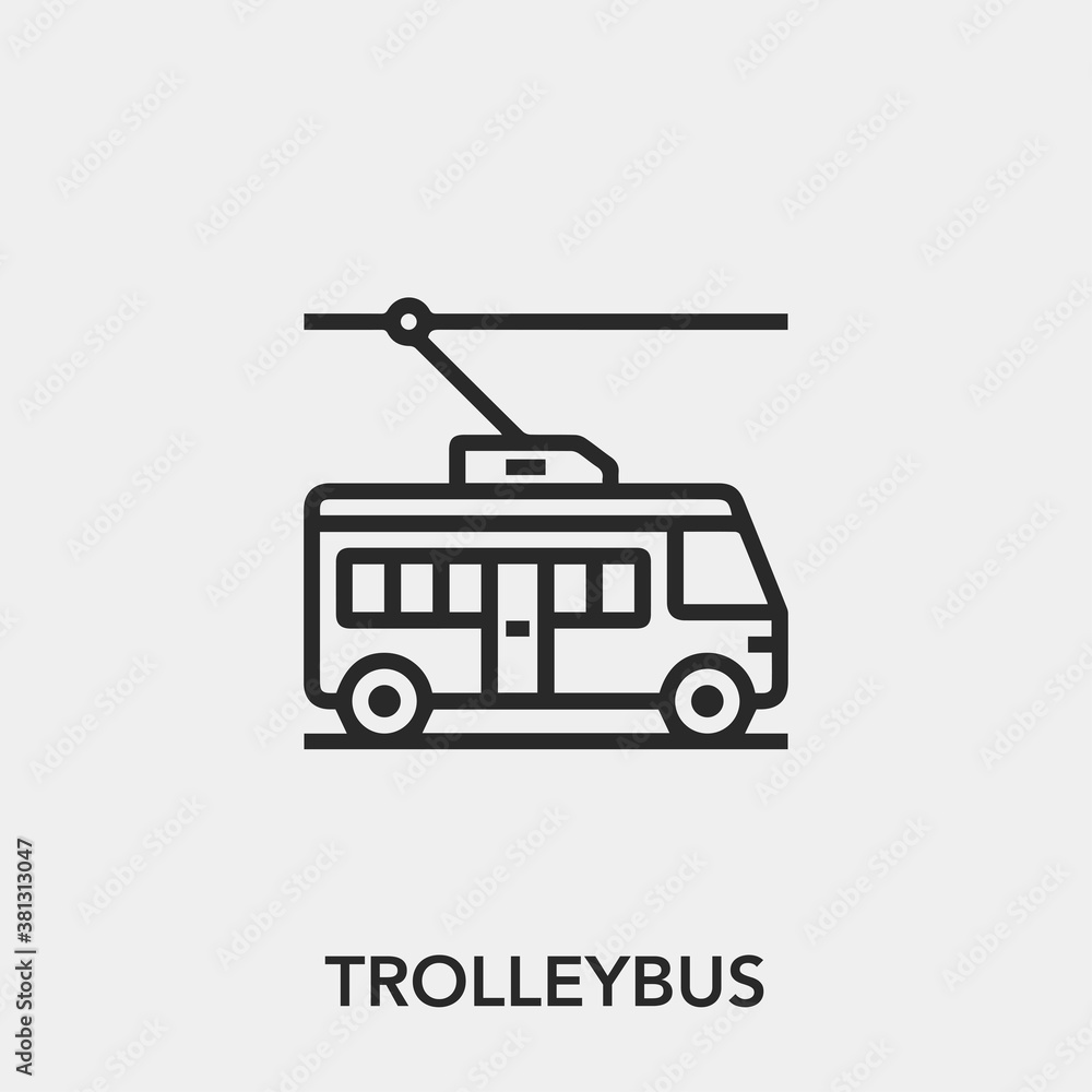 Poster trolleybus icon vector. linear style sign for mobile concept and web design. trolleybus symbol illus
