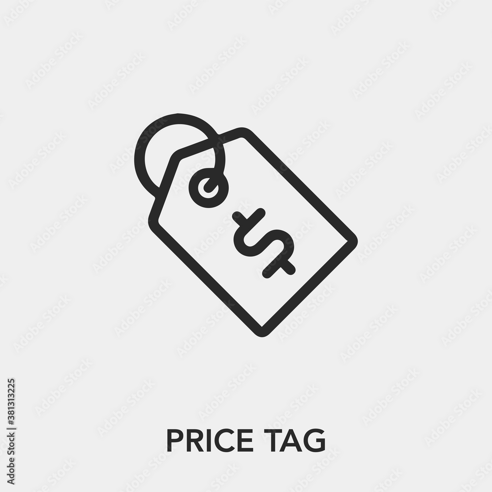 Poster price tag icon vector. linear style sign for mobile concept and web design. label symbol illustratio