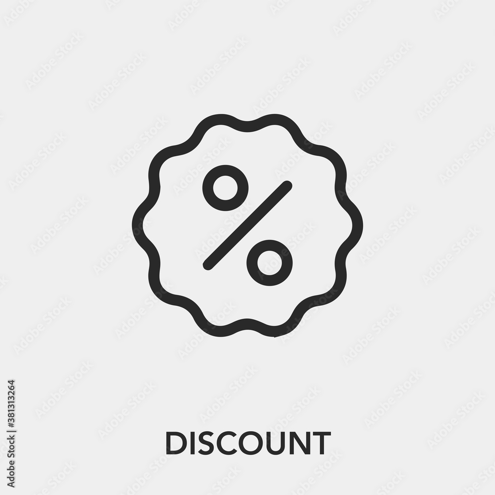 Poster discount icon vector. linear style sign for mobile concept and web design. discount symbol illustrat