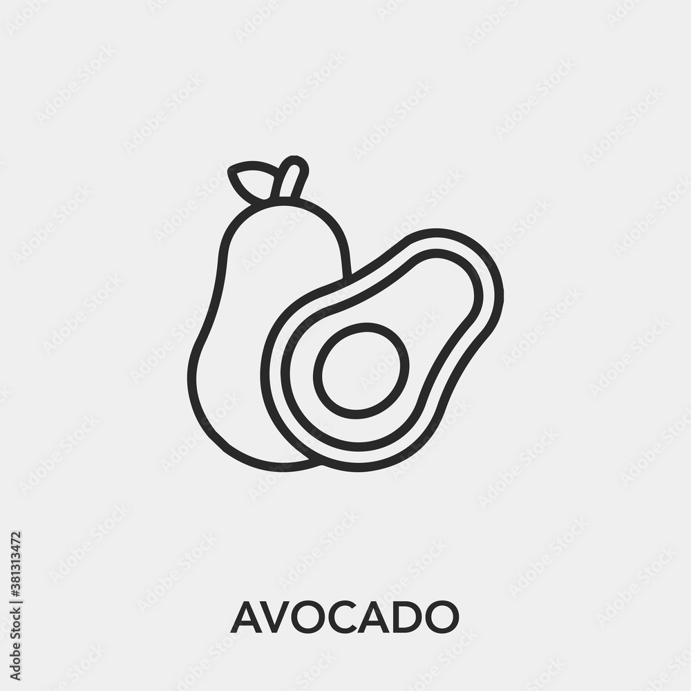 Poster avocado icon vector. linear style sign for mobile concept and web design. avocado symbol illustratio
