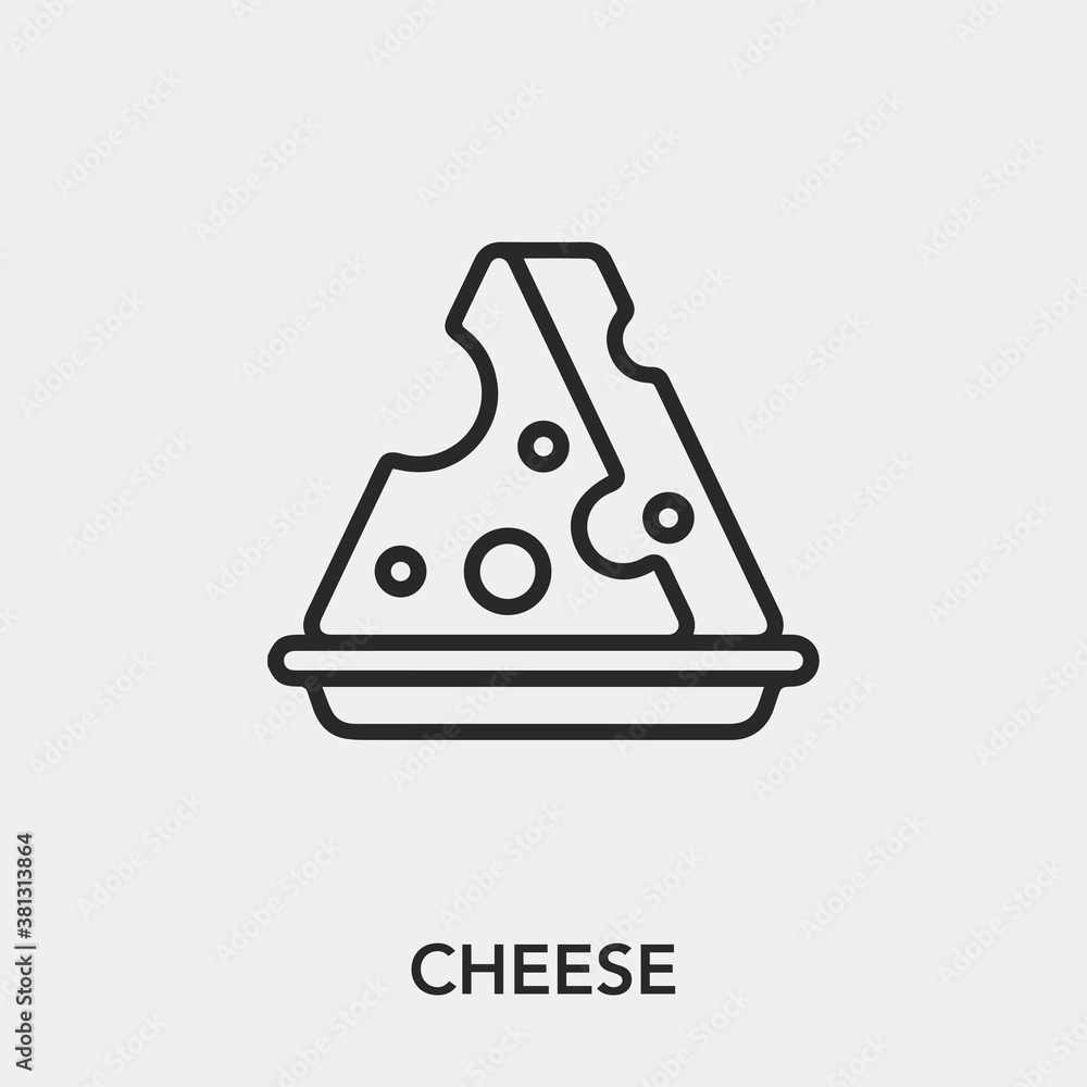 Poster cheese icon vector. linear style sign for mobile concept and web design. cheese symbol illustration.