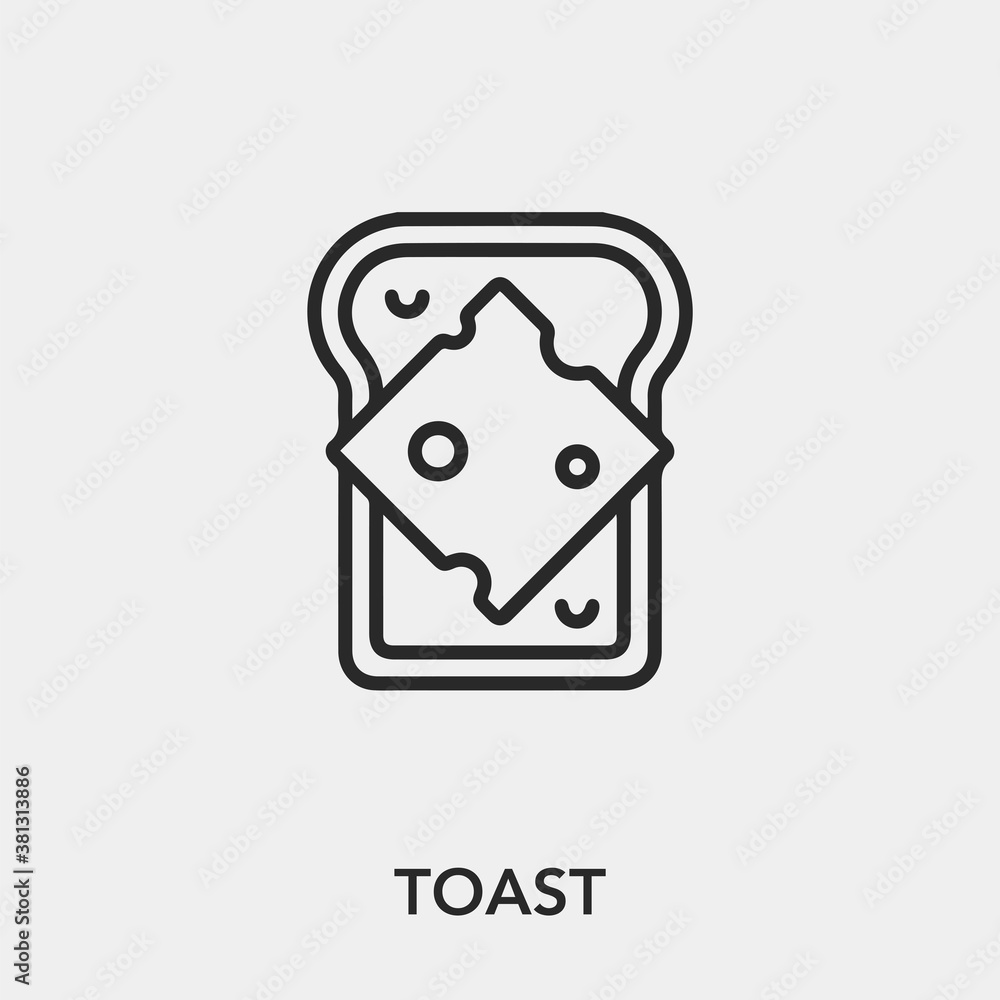 Poster toast icon vector. linear style sign for mobile concept and web design. toast symbol illustration. p