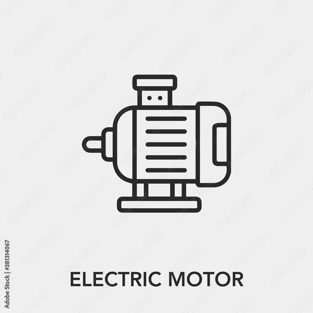 Poster electric motor icon vector. linear style sign for mobile concept and web design. electric machine sy