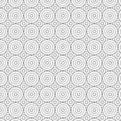 Geometric abstract seamless black and white pattern. Circles and zigzags.