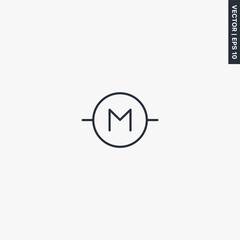 Motor, linear style sign for mobile concept and web design