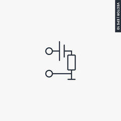 Potentiometer, linear style sign for mobile concept and web design