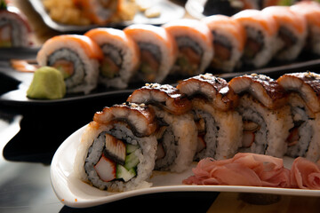 Grilled Unagi maki in Assorted of japanese  roll norimki