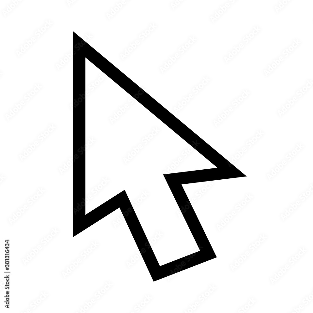 Poster arrow pointer mouse cursor icon v6. internet flat icon symbol for applications.