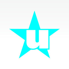 Vector illustration Initial Letter U abstract technology logo. Typography digital space concept.