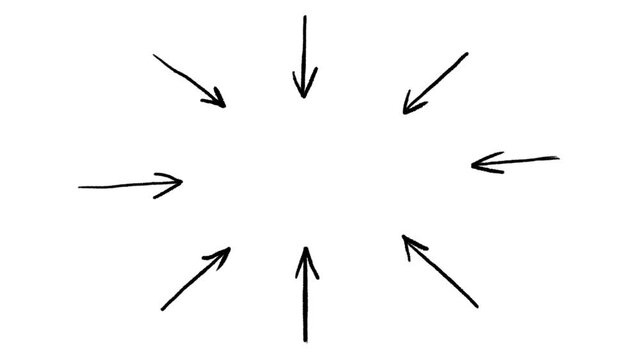 Animation of hand drawn pointing arrow.