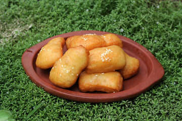 Homemade Odading Indonesian traditional food. Most viral Indonesia food in 2020. Pillow cake or...