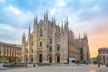 Nice sky with view of Milan Duomo in Italy