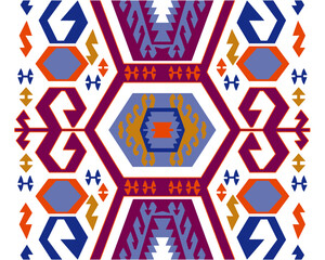 Tribal ethnic motifs geometric seamless background. Bohemian  geometric shapes sprites tribal motifs clothing fabric textile print traditional design with triangles