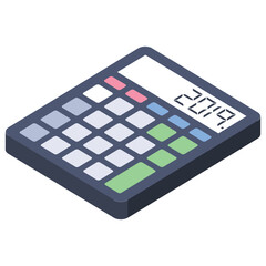 
Calculator icon, isometric design.
