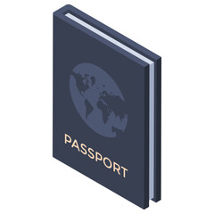 
Passport icon, isometric design.

