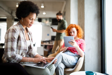 Business people, architects working in office. Teamwork success meeting workplace concept.
