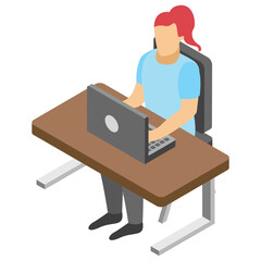 
Flat icon design of learning student 
