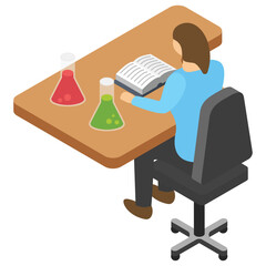 Fototapeta premium Lab room flat icon design 