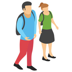 
College going flat icon design 
