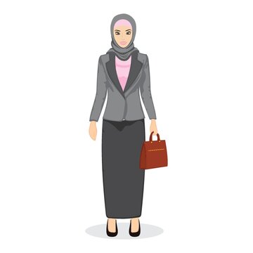 Middle eastern businesswoman on a white background.