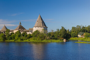 Ancient historical old Ladoga fortress in the village of Staraya Ladoga - Leningrad region Russia