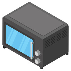
Flat vector icon of microwave oven.
