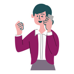 女性　主婦　携帯電話　スマホ　ガッツポーズ
