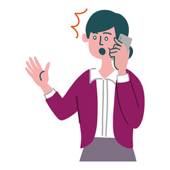 女性　主婦　携帯電話　スマホ　驚いている
