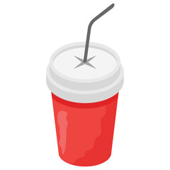 
Flat vector icon of take away drink.
