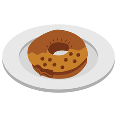 
Chocolate doughnut with confetti sprinkled on top
