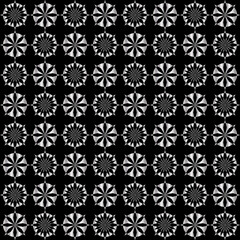 Silver colored seamless geometriacal pattern on black background. Vector illustration.