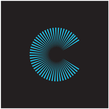 Letter C Logo Vector with Circle logo design inspiration, vector