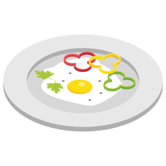 
Flat icon design of fried egg for breakfast
