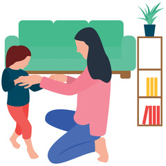 
Motherhood flat vector icon 
