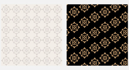 Stylish background pattern with geometric shapes. Black, gold and gray tones.