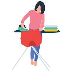 Fototapeta premium Flat vector icon of ironing clothes 